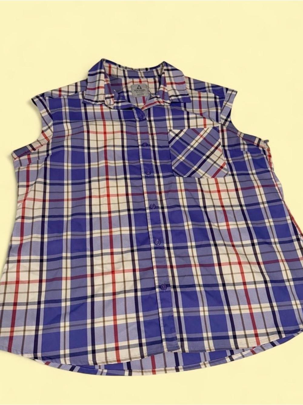 Ascend Blue Plaid Button-Down Women’s Outdoor Camping Hiking Fishing Shirt